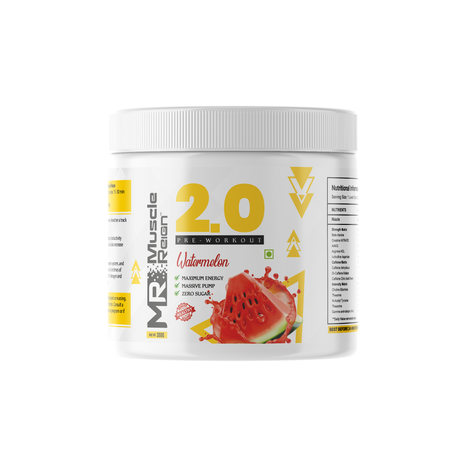 Muscle Reign 2.0 Watermelon Pre Workout Supplement, the best pre workout supplement for muscle gain